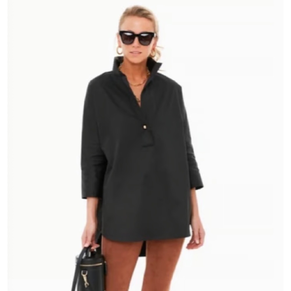 Tuckernuck Charcoal Tunic Blouse